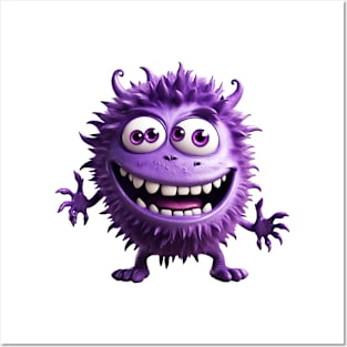 Violet funny monster Posters and Art